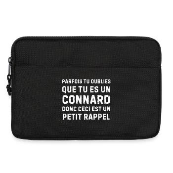 Tu oublies que t’es un connard – humour cash - Sacoche pour ordinateur portable 13 pouces - noir - Devant