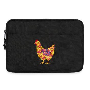 Hühner Fans -  Hahn - Gockel - Blumenhuhn - Bio - Laptoptasche 13" - Schwarz - Vorne