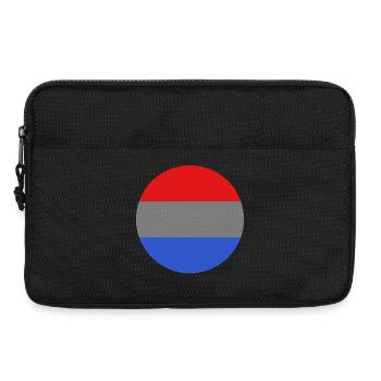 Runde Luxemburger Flagge - Laptoptasche 13" - Schwarz - Vorne