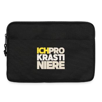 Prokrastinieren Block Typo Collage - Laptoptasche 13" - Schwarz - Vorne