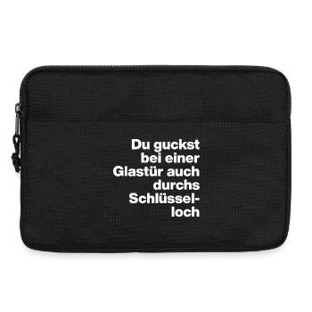 GLASTÜR AUCH DURCHS SCHLÜSSELLOCH GUCKEN, DUMM - Laptoptasche 13" - Schwarz - Vorne