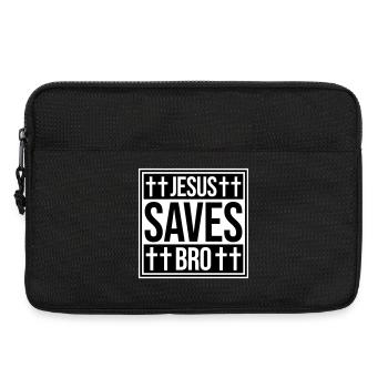 Jésus sauve un frère Dicton religieux drôle Logo de la foi - Sacoche pour ordinateur portable 13 pouces - noir - Devant