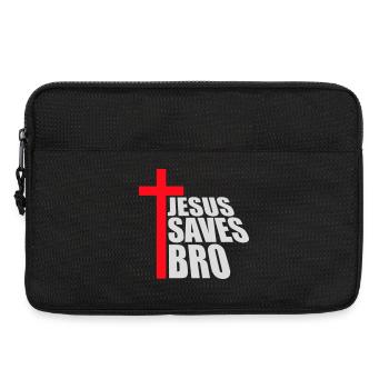 Jésus sauve un frère Dicton religieux drôle Logo de la foi - Sacoche pour ordinateur portable 13 pouces - noir - Devant