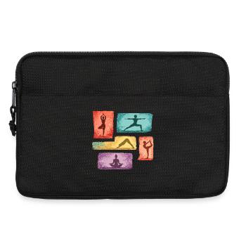 Silhouettes de yoga en blocs de couleur - Sacoche pour ordinateur portable 13 pouces - noir - Devant