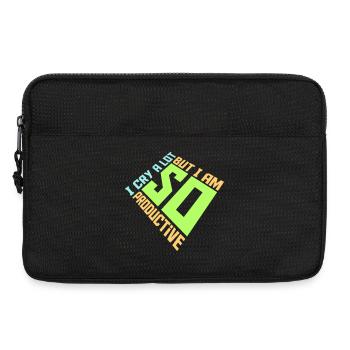 Je pleure beaucoup mais je suis tellement productif, émotions drôles - Sacoche pour ordinateur portable 13 pouces - noir - Devant