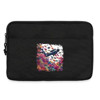 Underwater Diver in Colorful Coral Reef - Laptop bag 13" - black - Front