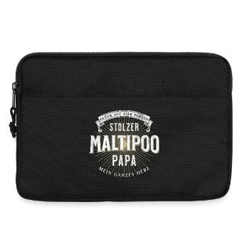 Stolzer Maltipoo Papa Glück auf 4 Pfoten - Laptoptasche 13" - Schwarz - Vorne