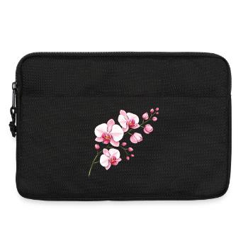 Orchid Flower Branch Illustration Floral Motif - Laptop bag 13" - black - Front