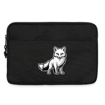 Arktischer Fuchs Arktisches, Weißes Tier Naturlogo - Laptoptasche 13" - Schwarz - Vorne