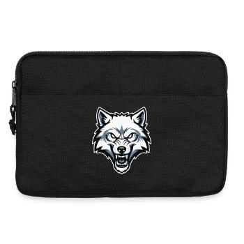Loup Blanc Arctique Sauvage Logo Mascotte Wolf - Sacoche pour ordinateur portable 13 pouces - noir - Devant