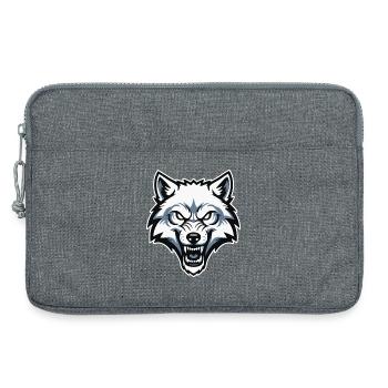 Loup Blanc Arctique Sauvage Logo Mascotte Wolf - Sacoche pour ordinateur portable 13 pouces - gris chiné - Devant