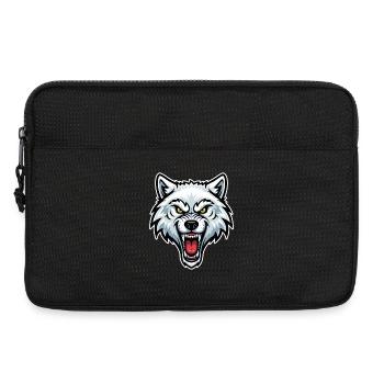 Loup Blanc Arctique Yeux Jaunes Logo Wolf - Sacoche pour ordinateur portable 13 pouces - noir - Devant