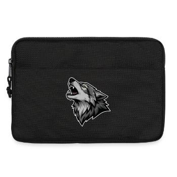 Grauer Wolf heult Wildmond-Wolf-Logo - Laptoptasche 13" - Schwarz - Vorne
