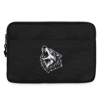 Wild Wolf Heult Rotaugen-Maskottchen Wolf Maskottchen - Laptoptasche 13" - Schwarz - Vorne