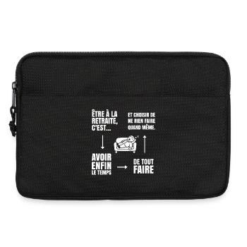 Die Kunst des Nichtstuns (weißer Text) - Laptoptasche 13" - Schwarz - Vorne