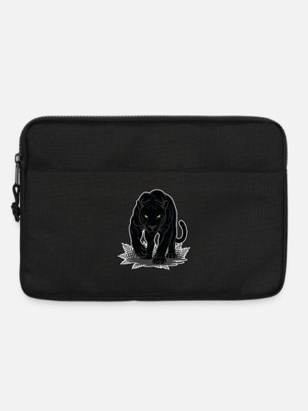 Panthère Noire Jungle Mascotte Félin Sauvage - Laptoptasche 13" - Schwarz