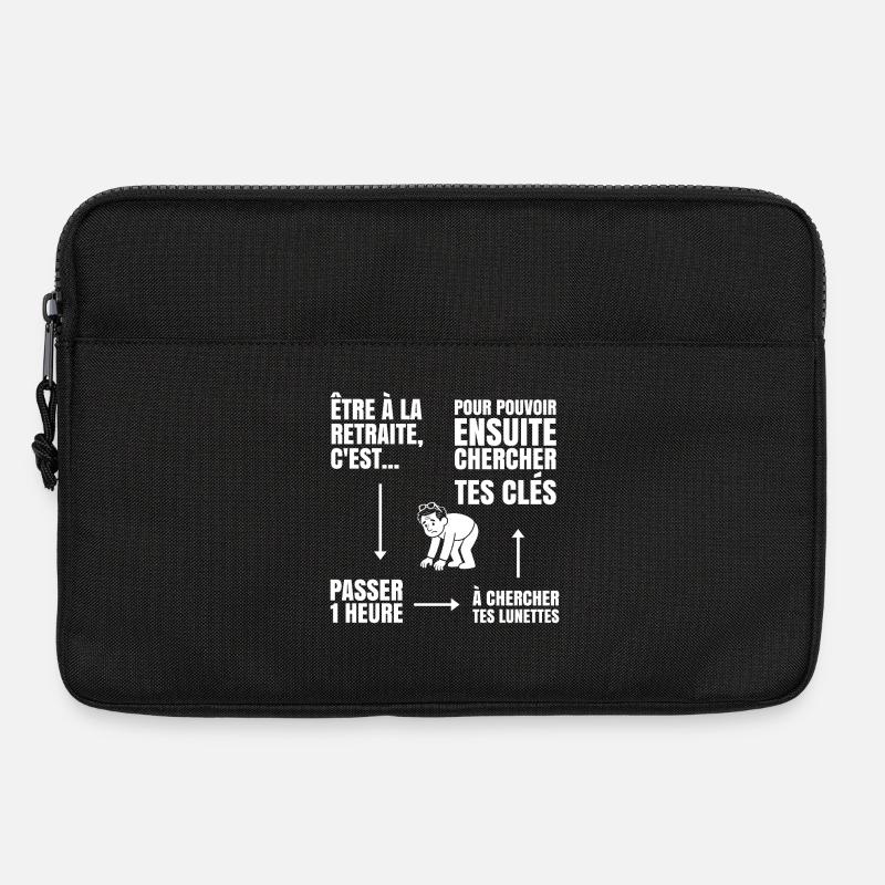 Im Ruhestand mit oder ohne Brille (weißer Text) - Laptoptasche 13" - Schwarz