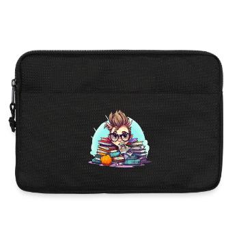 Un nerd de livres dans la pile - Sacoche pour ordinateur portable 13 pouces - noir - Devant