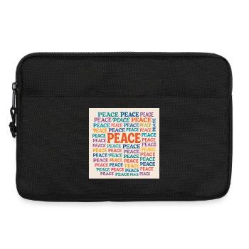 Motif de faute de frappe en couleurs de la mosaïque de la paix - Sacoche pour ordinateur portable 13 pouces - noir - Devant