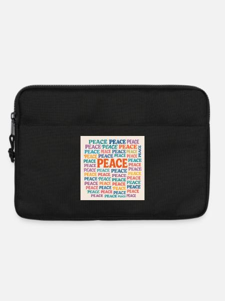Peace Mosaic Color Typo Pattern - Laptop bag 13" - black