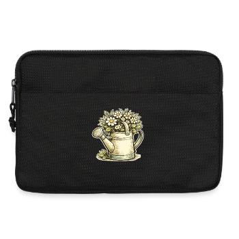 Vintage Blumengießkanne - Laptoptasche 13" - Schwarz - Vorne