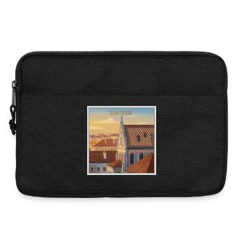 Zagreb Dachlandschaft im Abendlicht - Laptoptasche 13" - Schwarz - Vorne