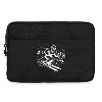 Bigfoot Sasquatch Skifahrer in den Bergen - Laptoptasche 13" - Schwarz - Vorne