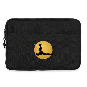 Taubenhaltung Yoga Silhouette Goldene Sonne - Laptoptasche 13" - Schwarz - Vorne