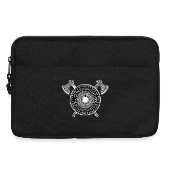 Bouclier Runique Viking et Haches Croisées Norse - Sacoche pour ordinateur portable 13 pouces - noir - Devant