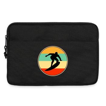 Retro Surfing Sunset Vintage Surfer Silhouette - Laptoptasche 13" - Schwarz - Vorne