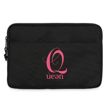 Q Königin Schriftzug Pink - Laptoptasche 13" - Schwarz - Vorne