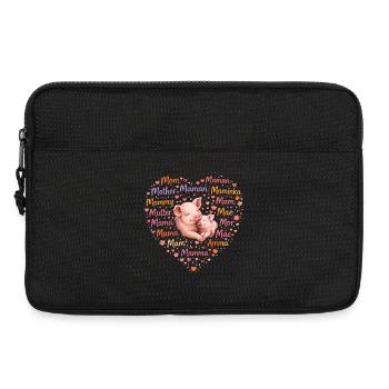 Cœur de maman porcelet, cochon – Cadeau de la fête des mères - Sacoche pour ordinateur portable 13 pouces - noir - Devant