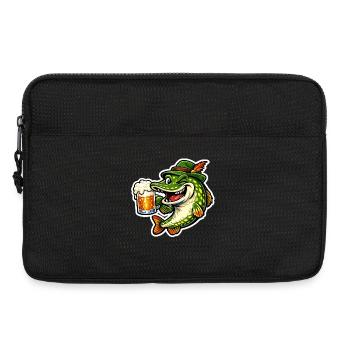 Petri Heil! - Lustiger Hecht mit Bier - Laptoptasche 13" - Schwarz - Vorne