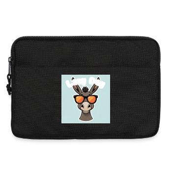 Donkey in orange summer glasses - Laptop bag 13" - black - Front