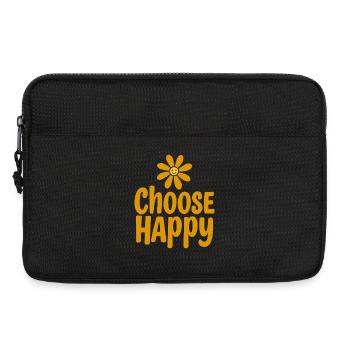 Choisissez la positivité florale souriante et heureuse - Sacoche pour ordinateur portable 13 pouces - noir - Devant