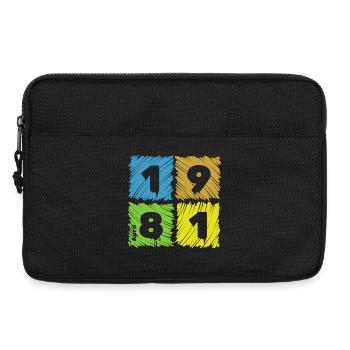 45th Birthday Colored Patches since 04/1981 - Laptop bag 13" - black - Front