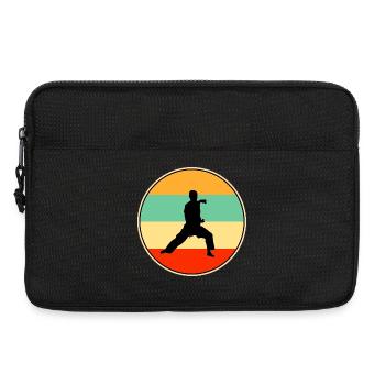 Retro Karate Silhouette Martial Arts Sunset - Laptop bag 13" - black - Front