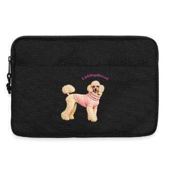 Lieblingsfreund Königspudel im rosa Pullover - Laptoptasche 13" - Schwarz - Vorne