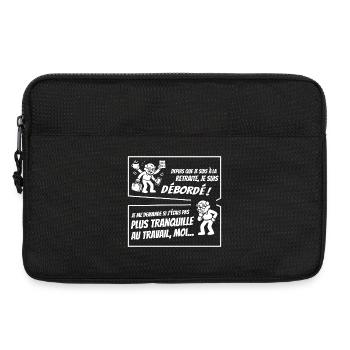 Retraité Surbooké (texte blanc) - Sacoche pour ordinateur portable 13 pouces - noir - Devant