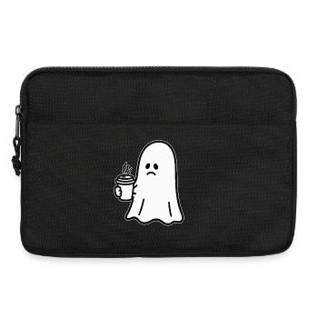 Geist Kaffee Halloween Süßes oder Saures - Laptoptasche 13" - Schwarz - Vorne