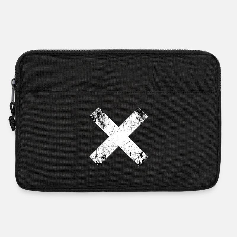 Grunge X Schnitt Muster - Laptoptasche 13" - Schwarz