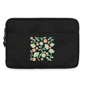 Pivoines abstraites L Blush rose vert citron - Sacoche pour ordinateur portable 13 pouces - noir - Devant