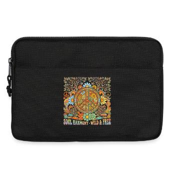 Paix, Amour, Harmonie, années 60 - Sacoche pour ordinateur portable 13 pouces - noir - Devant