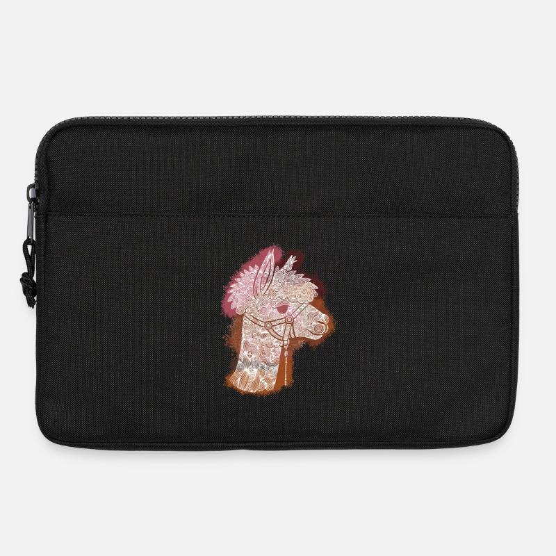 Zentangle-Alpaka - Laptoptasche 13" - Schwarz