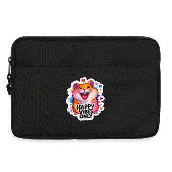 Hamster Happy Vibes Bunt - Laptoptasche 13" - Schwarz - Vorne