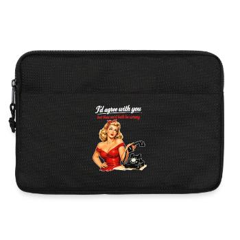 Pin-up Girl: Sarcasm & Eye Rolling Retro Style - Laptop bag 13" - black - Front