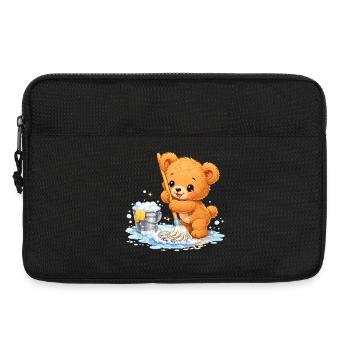 Nettoyage d’ours de chemise d’enfants Nettoyage de printemps mignon - Sacoche pour ordinateur portable 13 pouces - noir - Devant