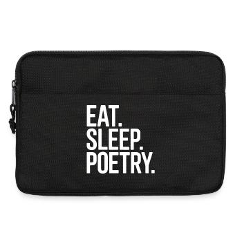 Essen Schlaf Poesie Kühne Typografie Tee - Laptoptasche 13" - Schwarz - Vorne