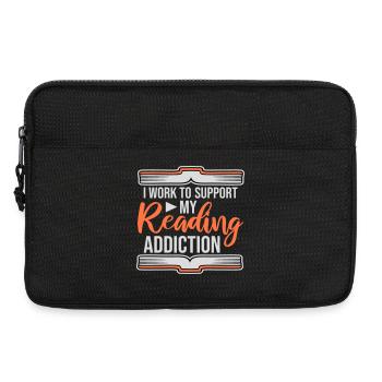I Work To Support My Reading Addiction Books Logo - Laptop bag 13" - black - Front