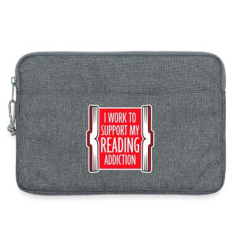 I Work To Support My Reading Addiction Bücher Logo - Laptoptasche 13" - Grau meliert - Vorne